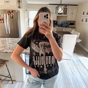 Altar’d State Black Graphic Eagle Short Sleeve T-Shirt XS